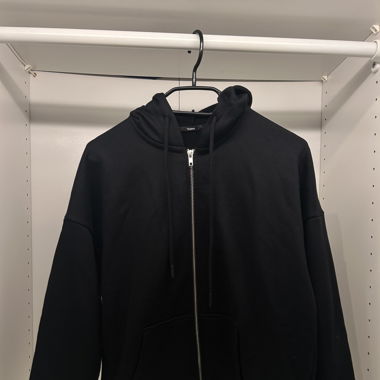 Schwarze Stoff-Jacke 
