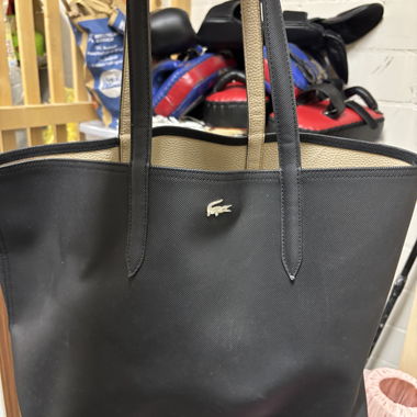 Schwarze/Beige Lacoste Tragetasche