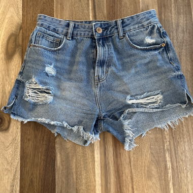 Distressed Denim Shorts