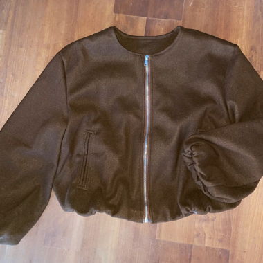 Braune Zara Soft-Bomberjacke