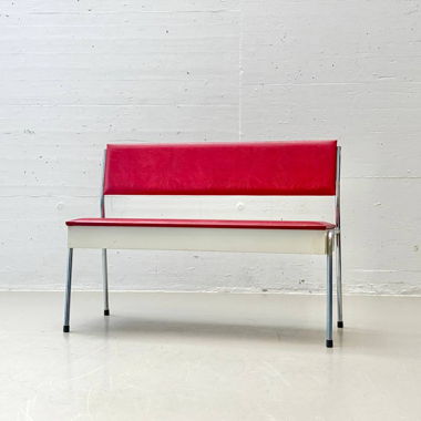 Panca in stile retrò con vano portaoggetti, anni 1970