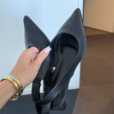 Black Lace Ballerina Flats