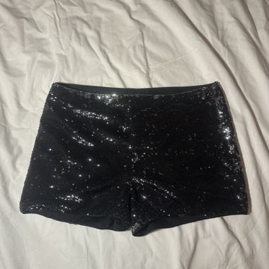 Black Sequin Shorts