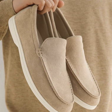 Mocassini in scamosciato beige