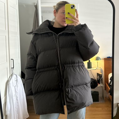 Feder / Daunenjacke, grau, XL