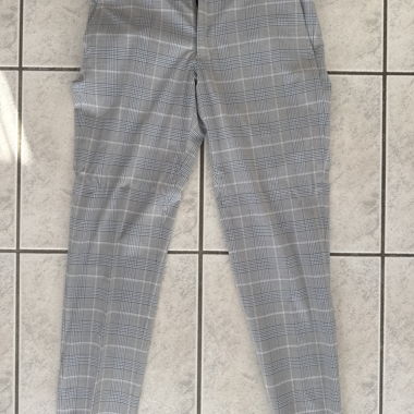 Zara light grey checked trousers