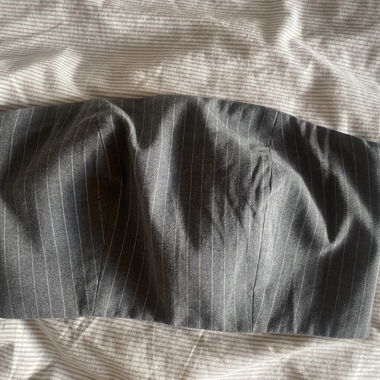 Top corset pour dames gris rayé