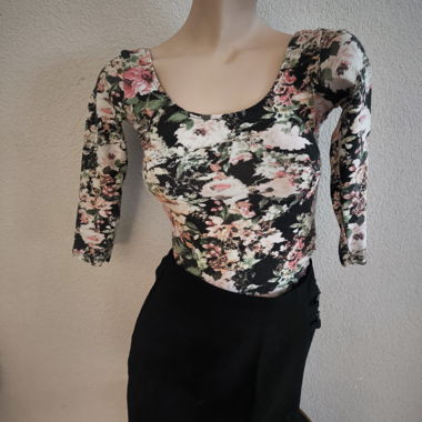 Bershka Floral Long-Sleeve Top