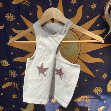 Top bianco a stelle
