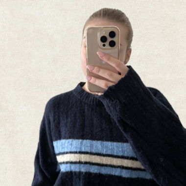 Blue/white striped sweater