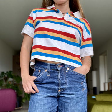 T-shirt polo vans rayé 