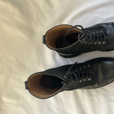 Grenson Black Leather Biker Boots  – Size 41.5