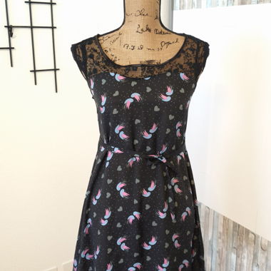 Black lace dress with pattern