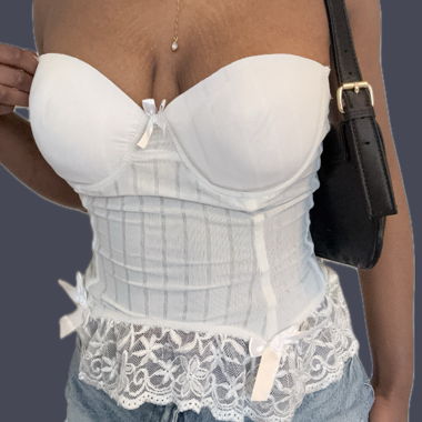 Top Corset Vintage blanc y2k