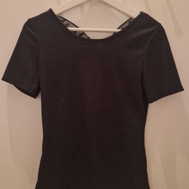 Black T-shirt with butterfly lace