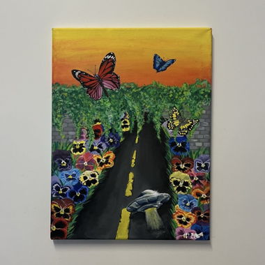 Tableau coloré de papillons sur toile