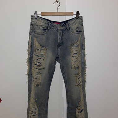 Lange Ripped Jeans 