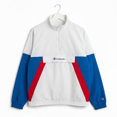 Champion windbreaker pullover bianco blu rosso