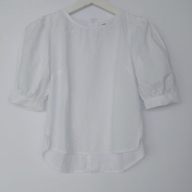 White blouse with puff sleeves