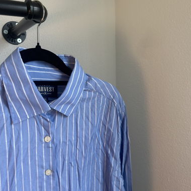 Gestreifte Damenbluse blau