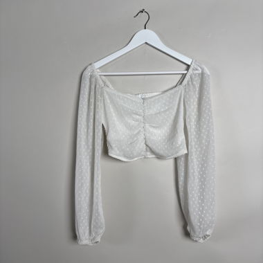 White Smocked Crop Top