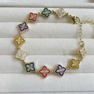 Kleeblatt Armband Zyrkonia
