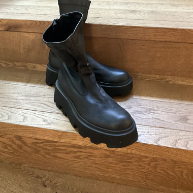 Black Leather Ankle Boots