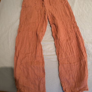 Orange wide-leg pants