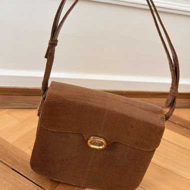 Borsa GUCCI Vintage in pelle di serpente color caramello