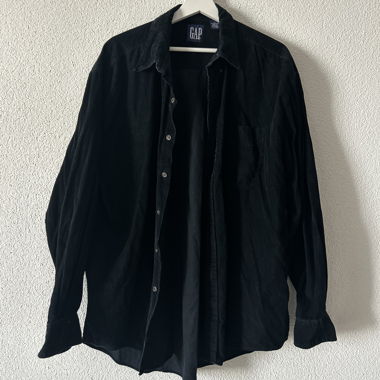 Camicia GAP in velluto a coste, nera, Taglia XL/42