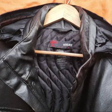 Giacca in pelle Versace