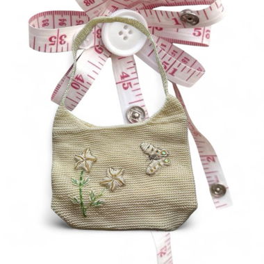 Sac de plage au crochet Cream y2k