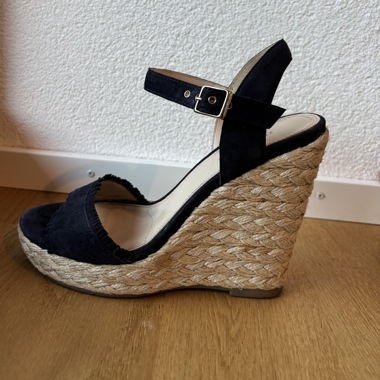 Talons compensés bleu 