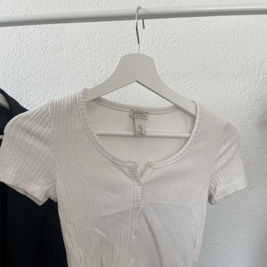 crop top with button up front