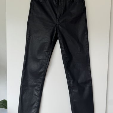 Black Faux Leather Skinny Jeans