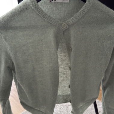Cardigan in maglia Zara grigio chiaro