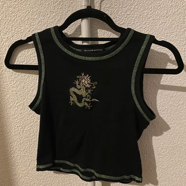 Crop Top con stampa drago
