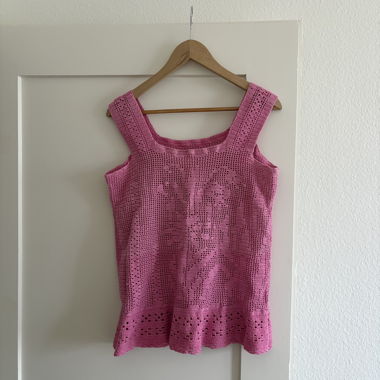Top crochet vintage rose