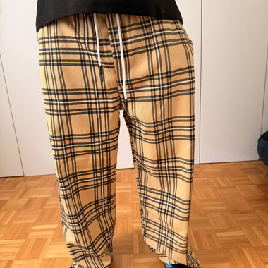 Karierte Hose beige feiner stoff