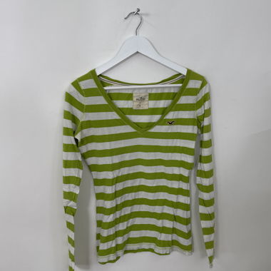 Hollister gestreiftes Langarm-Oberteil