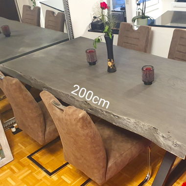  massiv Echtholz Akazie grau