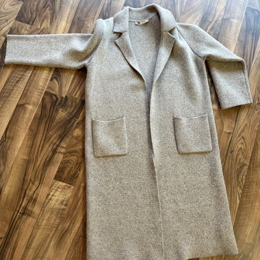 Knitted coat in wool-blend fabric