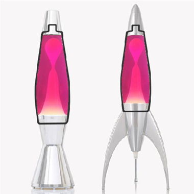 Mathmos Astrobaby Flasche Lavalampe Pink-Weiss
