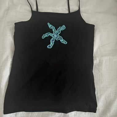 Embroidered Top with Pearls