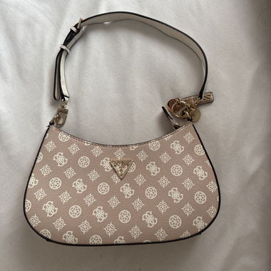 Guess Schultertasche beige/rosa/weiss gemustert