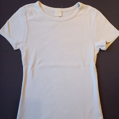 T-shirt côtelé blanc
