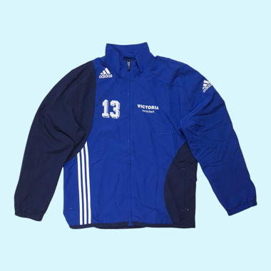 Adidas Blue/White Windbreaker Sport Track Jacket