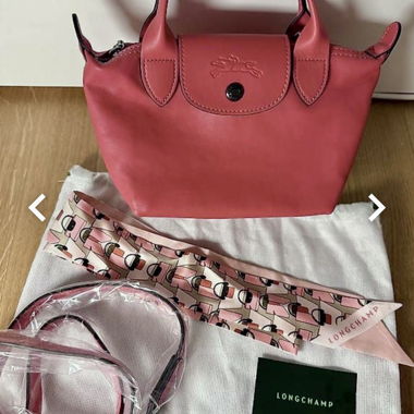 Longchamp Mini Leather Handbag in Pink