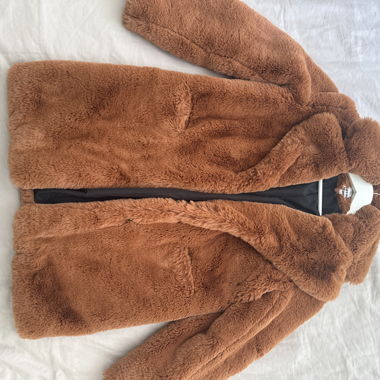 Giacca in pile teddy marrone
