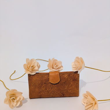 Vintage Lederbrieftasche mit Blumen, Top Zustand!